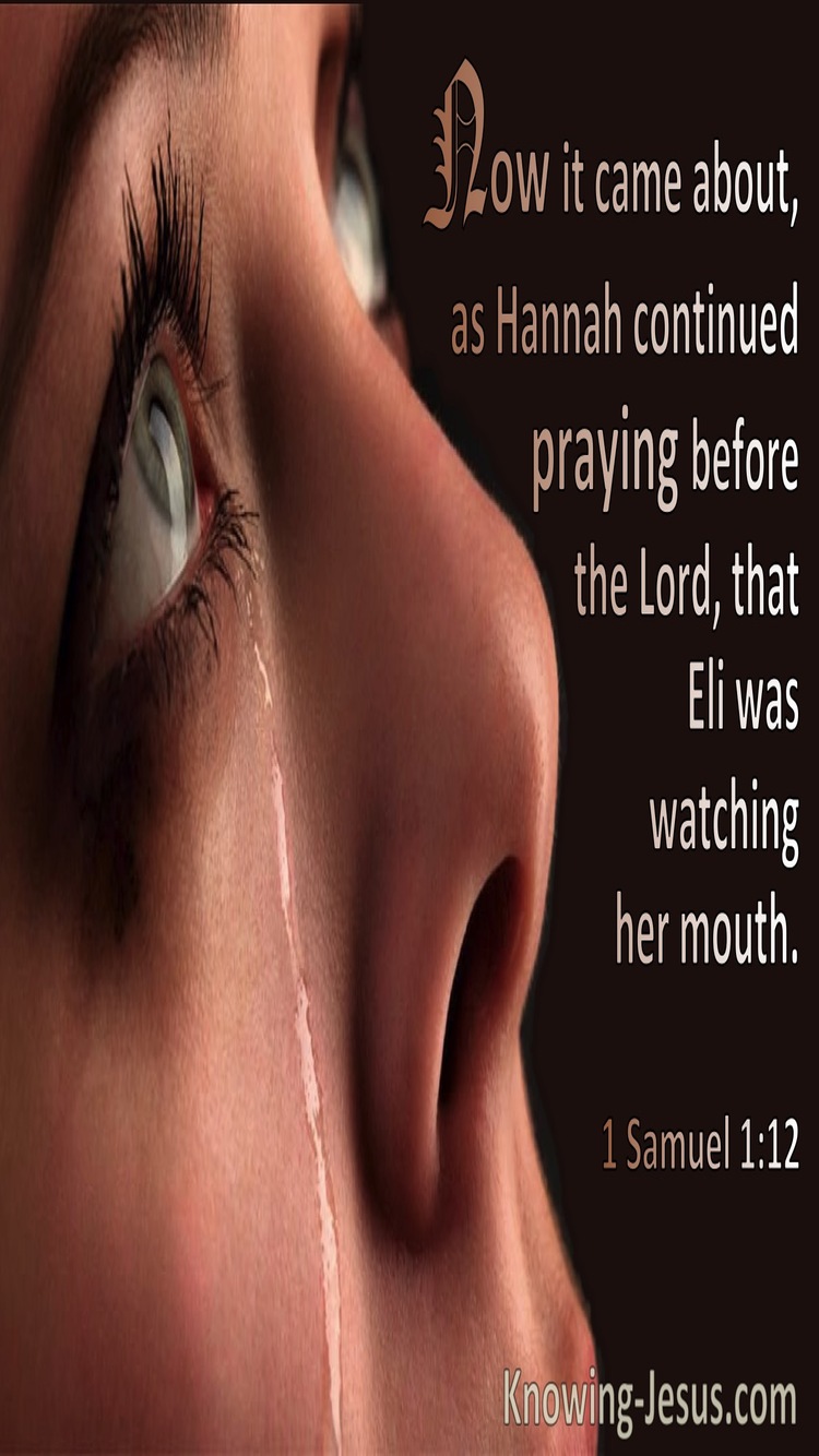 1 Samuel 1:12 She Continued Praying Before The Lord (pink)